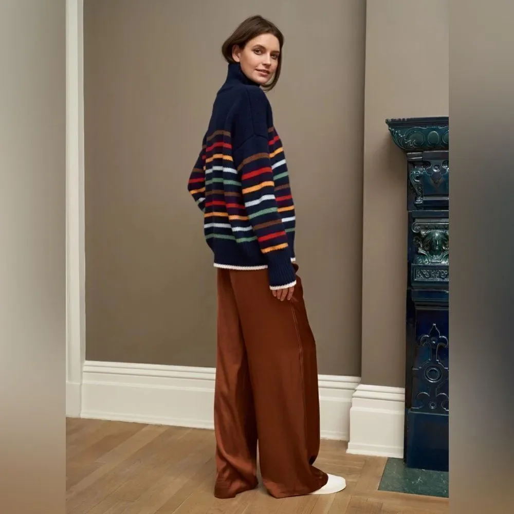 La Ligne Marin Turtleneck Sweater Navy‎ Multi-Color Stripe sz XS - Picture 7 of 7